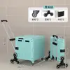 Carrito de compras transfronterizo, carrito de compras plegable ligero y portátil para uso doméstico, carrito con barra de tiro para exteriores, carrito de entrega de mercancías