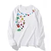 Camiseta Base de Manga Larga Suelta con Cuello Redondo Negra de Fábrica para Mujer, Ropa Exterior Casual Versátil de Nicho, Camiseta Base de Algodón Puro