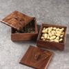 Bandeja de Madera de Nogal Negro para Frutas Secas con Tapa Dulces de Melón Snacks Caja de Dulces Caja de Almacenamiento de Escritorio Dividida Nueces Té Snacks