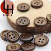 Atacado de fábrica botão de casca de coco botão de camisa infantil acessórios de vestuário botão redondo decorativo com ilhós DIY