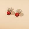Pendientes de asta de perla de Año Nuevo para mujer, elegantes pendientes de alce Mori, sencillos y exquisitos, joyería para las orejas de otoño e invierno, venta al por mayor