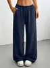 Moda Femenina Transfronteriza Europea y Americana Primavera/Verano 2026 Holgados Casual Cómodos Deportivos Elásticos con Cordón Pantalones de Pierna Ancha