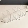 Caja de Almacenamiento de Acrílico Organizador de Maquillaje Portalápices Transparente Lápiz de Cejas Papelería de Escritorio Organizador de Lápices Labiales Cosméticos Caja con Compartimentos