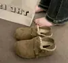 Sapatos Femininos Simples Antiderrapantes Estilo Coreano Baotou Solado Grosso com Pelúcia para Outono e Inverno Sapatos de Algodão Sapatos Individuais Sapatos Birkenstock Femininos