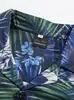 Camisa estilo Hong Kong de manga corta, holgada, de verano, con estampado floral, informal, para hombre y mujer, estilo retro hawaiano, ideal para playa, para parejas.