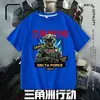Camiseta de Colaboración Delta Force para Niños Verano Algodón Manga Corta Estampado de Personaje de Juego Cuello Redondo