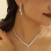 Brincos de strass simples europeus e americanos mais vendidos no exterior, colar, terno clássico, diamante flash, noiva, venda direta da fábrica