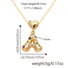 Estilo Caliente Transfronterizo Cobre Incrustado Zircón Colorido Corazón Letra Colgante Collar de Mujer de Moda Elegante 26 Letras Inglesas