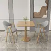 Mesa Pequeña Cuadrada de Ocio para Balcón, Mesa de Recepción de Oficina, Juego de Mesa y Sillas para Negociación, Mesa Sencilla para Comedor de Cafetería y Tienda de Té con Leche