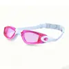 Gafas de natación de silicona coloridas para adultos, galvanizadas, impermeables, antivaho, alta definición, unisex, al por mayor, con protección UV