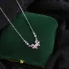 Collar de mariposa de ensueño de plata pura 999 para mujer, nueva cadena elegante para la clavícula estilo coreano, gargantilla con colgante de diseño nicho