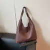 Bolso Retro de Cuero Suave para Mujer, Bolso Tote Versátil para el Hombro, para el Viaje Diario Coreano, Verano 2025