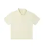 Camiseta polo de gelo de manga curta com lapela de verão 250G marca de tendência cor sólida solta casual simples japonesa masculina e feminina