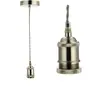 Porta Bombilla Retro Edison E27 de Venta Caliente Transfronterizo con Cable Retorcido Porta Bombilla Color Níquel Arena Accesorios para Lámpara Colgante Lámpara de Araña