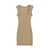 Venta al por mayor de ropa de mujer transfronteriza 2026 verano nuevo estilo europeo y americano sexy sin mangas acanalado ajustado vestido corto tipo tank top