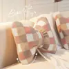Almohada de Sofá de Felpa de Lazo Estilo Celebridad de Internet Linda Almohada para Dormir Simple Almohada de Cojín de Respaldo para Niñas