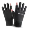 Guantes de ciclismo de invierno para hombre, cálidos y adecuados para actividades al aire libre, diseñados para andar en bicicleta eléctrica, con forro polar, compatibilidad con pantalla táctil, características a prueba de viento e impermeables, y un diseño de un solo lado