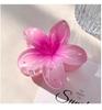 Pinza para el Cabello de Acrílico con Flor de Plumeria para Mujer, Accesorio para el Cabello de Alta Gama, Pinza de Tiburón, Pinza para el Cabello de Verano Transfronteriza para Media Coleta