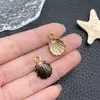 Pendente de liga de zinco com óleo de gota de oceano de cinco cores, concha, estrela-do-mar, cauda de sereia, pingente DIY, brincos, acessórios femininos