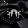 Pendientes de Mariposa con Incrustaciones de Piedras Preciosas Artificiales Xuping, Aleación de Cobre Chapada en Blanco, Pendientes de Lujo Ligero Estilo Coreano Ins de Moda Elegantes para Mujer