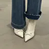 Temporada del Primer Encuentro: Botines de Moda Elegantes y Únicos para Mujer, Punta Fina, Moño Dulce, Tacón de Aguja Elegante, Botines Elásticos Ajustados sin Cierre