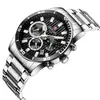 Reloj de Tres Ojos Verde Submariner para Hombre, Resistente al Agua, Correa de Acero, Calendario Luminoso, Deportivo Multifuncional, Reloj de Cuarzo