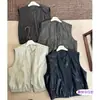 Chaleco de cuero con cremallera estilo motociclista para mujer 2026 otoño nuevo sin mangas corte ajustado chaqueta chaleco casual moderno