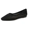 Nuevos Zapatos Planos Casuales de Punto Transpirable con Punta Puntiaguda y Diseño Calado, Estilo Transfronterizo de Color Sólido, Zapatos de Trabajo Perezosos para Mujer Wish
