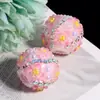 Nuevo Estilo Fresco y Sencillo Cuentas de Flor de Pedrería con Agujeros Rectos para Cadenas de Teléfono, Llaveros y Cadenas de Bolsos DIY