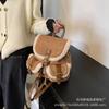 Mochila de alta textura al por mayor de fábrica 2023, otoño e invierno, estilo coreano vintage de gamuza esmerilada, lana de cordero, mochila multibolsillos