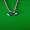 Collar con colgante de tres anillos para hombre y mujer, estilo Sansheng III, sin joyas