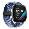 Adecuado para correa Fitbit Versa 4, Sense bucle tejido de nailon con cierre magnético de metal Versa 2