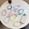 Pulsera de Muñeca de Intestino Grande de Seda Plegada Colorida Nuevo Colgante de Correa para Funda de Teléfono Móvil Bolso Corto Rojo de Red Cadena de Moda