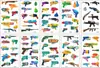 Tatuagem Adesiva Infantil de Sereia, Dinossauro, Pirata, Unicórnio em Estoque, Adesivos Divertidos de Tatuagem de Rosto de Desenho Animado Fofo