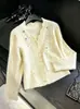 Casaco Cardigan de Tricô Macio Ponto Coração Feminino Outono Inverno Solto Preguiçoso Amarelo Leite