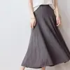 Saia Feminina Plissada de Malha Cor Sólida Cintura Alta Moda Linha A Solta Casual Roupa de Trabalho Nova Primavera e Verão 2026