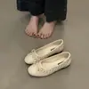 Sapatos Mary Jane com Laço de Bolinhas Estilo Francês para Mulheres, Novo Modelo Primavera 2026, Bico Redondo, Boca Rasa, Sapatilhas com Solado Macio