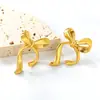Pendientes de Acero Inoxidable con Forma de Lazo para Mujer, Best-Selling Transfronterizo de Amazon, Joyería de Pendientes con Lazo de Lujo Ligero y Temperamento Exquisito