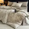 Set de regalo de cuatro piezas de ropa de cama jacquard tipo lino de alto gramaje, set de tres piezas de gasa arrugada lavada vintage, funda de edredón engrosada