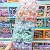 Laço de Cabelo de Renda com Flor e Pérolas para Crianças Elástico Corda de Cabelo de Princesa Rabo de Cavalo de Menininha