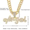 Collar con Cadena Cubana Colgante Exagerado Letra Completa de Diamantes Europeos y Americanos Accesorios Colgantes Punk de Moda Colgante de Joyería