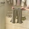 Conjunto de Primavera e Outono para Menina Ningli Lançamento Novo Conjunto de Três Peças Cyber Celebrante Estiloso para Bebê Menina Colete de Lã Camada Base Calça Casual