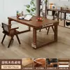 Escritorio Grande de Madera Maciza para Uso Doméstico, Transformable en Mesa de Sala de Estar, Escritorio de Trabajo, Escritorio de Estudio y Mesa de Comedor Móvil