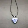 Pendente de pedra ametista em pó natural amorfa não nas regras Colar de corda de couro DIY de cristal joia pendente