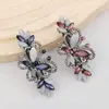 Pasador de Mariposa de Cristal Vintage para Mujer Aleación Strass Pinza de Resorte Pasador Ponda Decoración para Flequillo Lateral Tocado de Moda