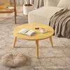 Mesa de Noche para Dormitorio, Mini Mesa Redonda, Mesa Pequeña de Madera de Lujo Ligero, Mesa Auxiliar Sencilla para Sofá para Sala de Estar