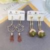 Pendientes de plata con borlas y forma de corazón con diseño geométrico de diamante y flor, elegantes y dulces, a la moda, venta al por mayor