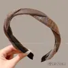 Diadema Trenzada de Caña Alta para Mujer, Elegante Accesorio de Moda para Otoño e Invierno, Sensación de Alta Gama, Pinza Antideslizante para Lavarse la Cara