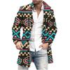 Comercio Exterior Otoño e Invierno Nuevo Abrigo de Lana Estampado Retro de Cuello Alto para Hombre Abrigo Casual para Hombre