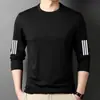 Camiseta de manga larga para hombre, estilo deportivo casual, cuello redondo, camiseta interior estampada de manga larga, camiseta para hombre